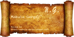 Makula Gergő névjegykártya