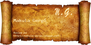 Makula Gergő névjegykártya